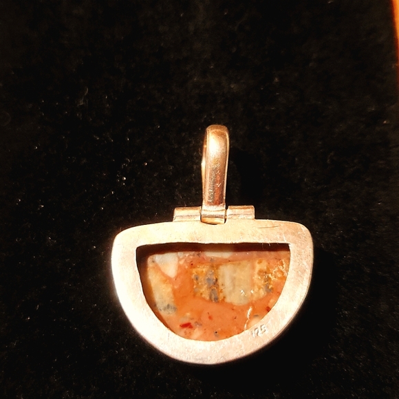 Wondering, Super-Chunky,XLarge, Semi-Circle-Shape Natural Stone Cabochon Pendant - Picture 5 of 7